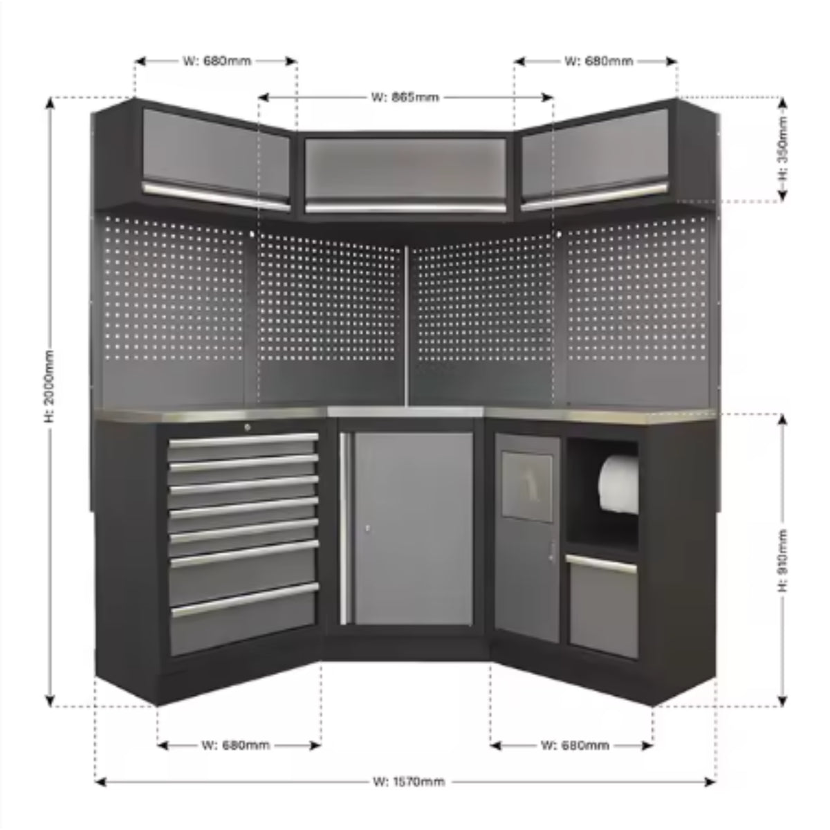 IronHaven CornerPro Modular Workstation Suite