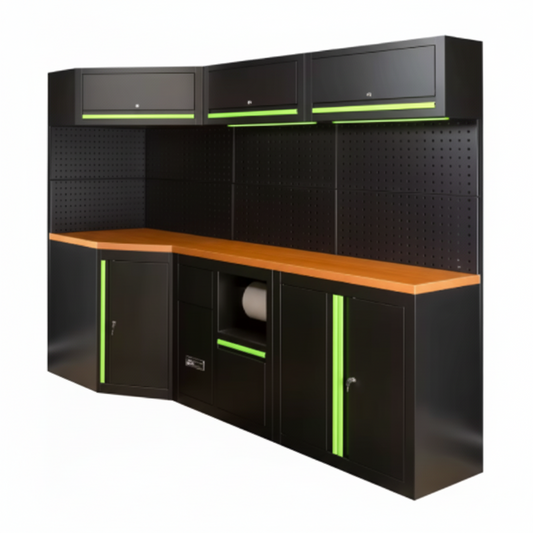 Modular Garage Cabinet System Built to Organize Workspaces, Heavy-Duty Steel, designed for long-term use, 330cm