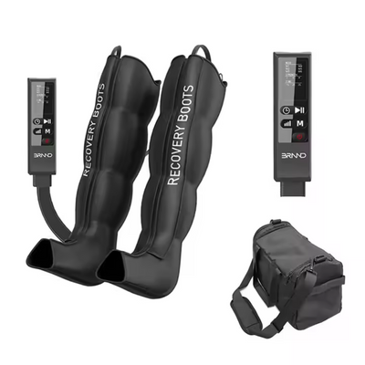 Compression Recovery Boots Designed for Athletic Performance, 6-Chamber Sequential Inflation, 30-220 mmHg