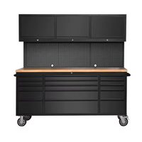 Tool Chest Workstation Built to Organize Garages, Soft-Close Drawers, Integrated Power, Solid Rubberwood Top