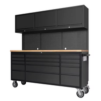 Tool Chest Workstation Built to Organize Garages, Soft-Close Drawers, Integrated Power, Solid Rubberwood Top